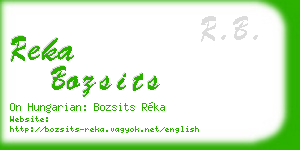reka bozsits business card