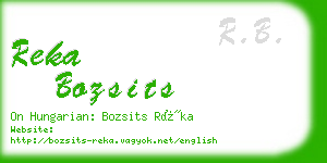 reka bozsits business card